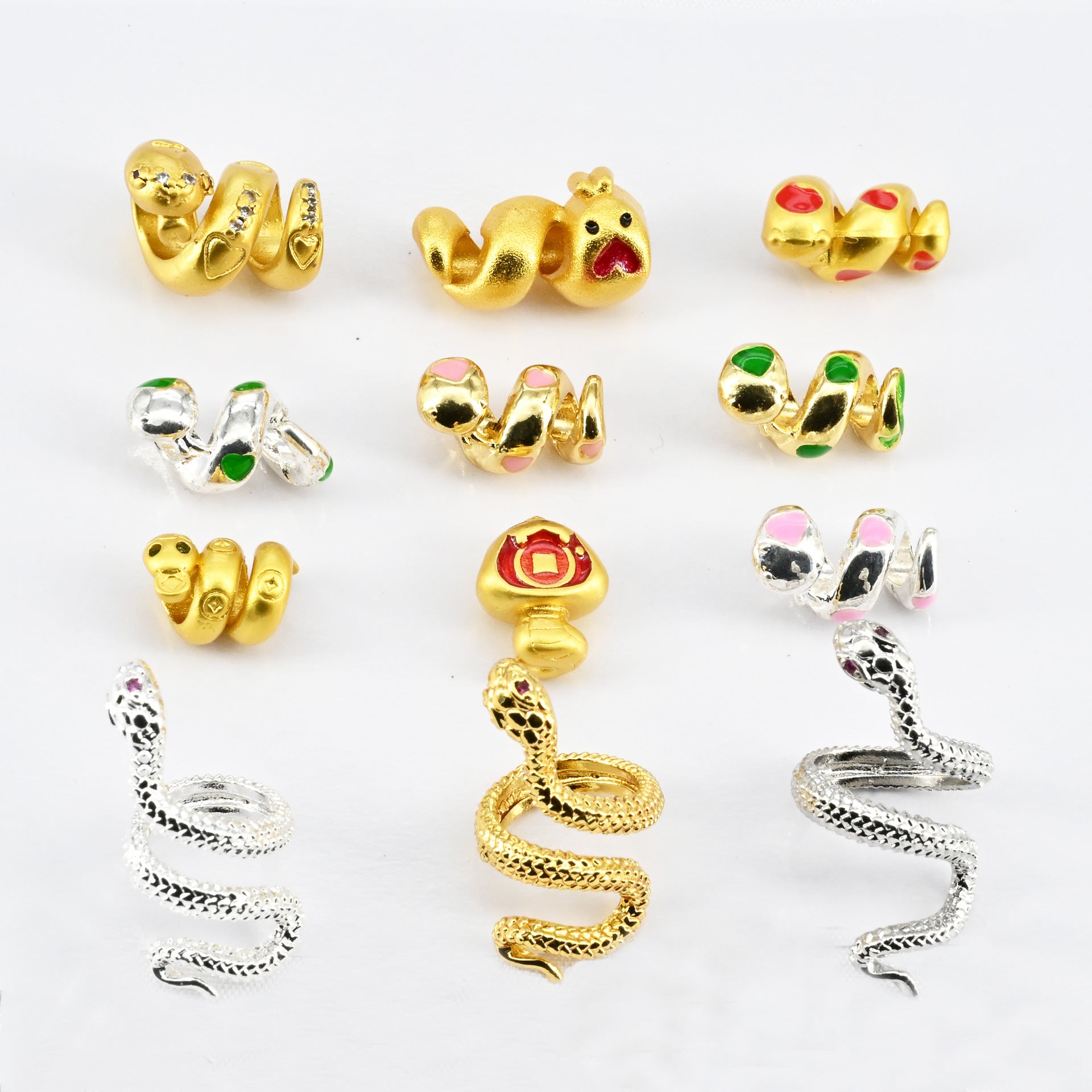 Wholesale New Snake Running Ring Rolling Snake Love Winding This Year Zodiac Twisted Snake Handstring Bead Jewelry Pendant Accessories